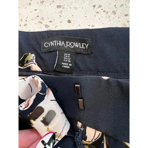 Cynthia Crowley size 8 floral ankle length pants - Picture 2 of 8